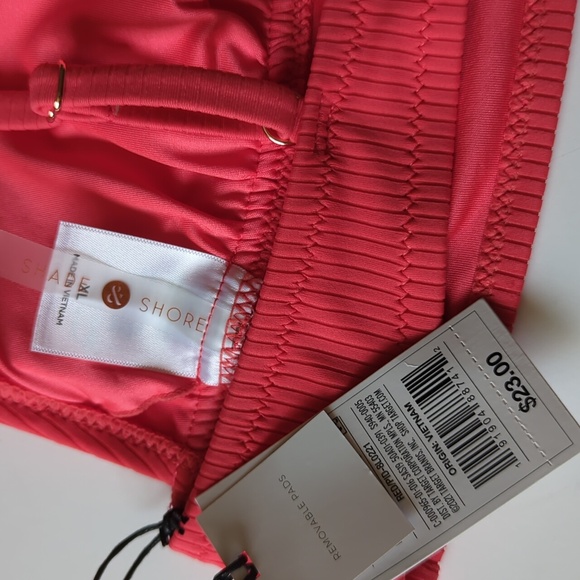 New Shade & Shore Orange Ribbed Bikini  Top With Adjustable Split Straps Size XL - Picture 6 of 6